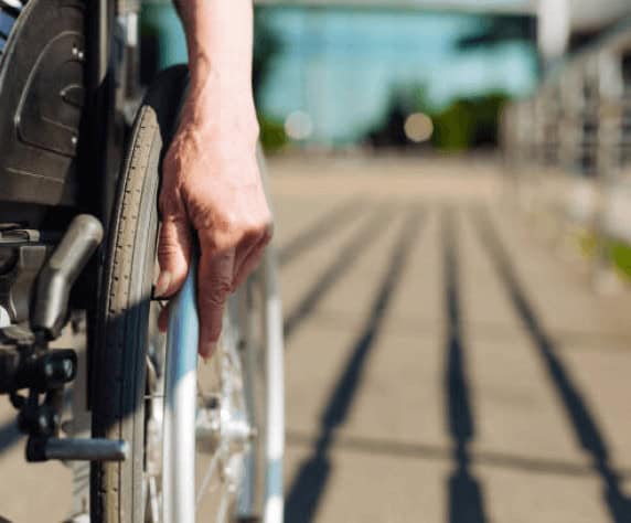 Wheelchair wheel. 