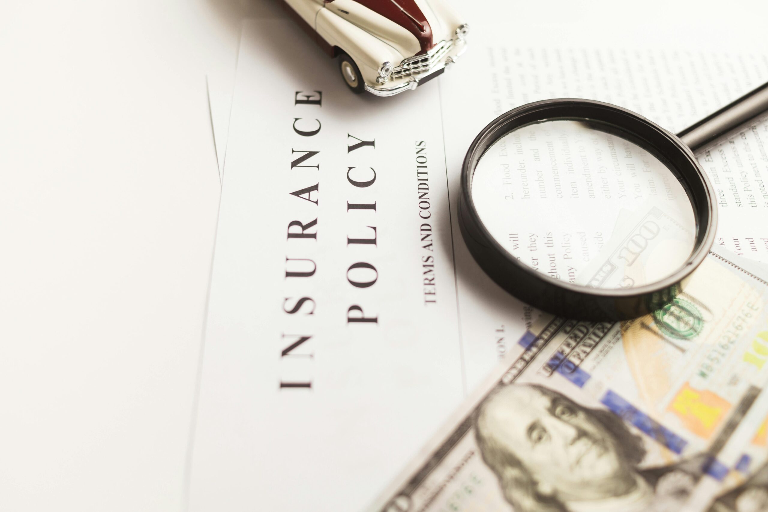Insurance policy, terms and conditions.